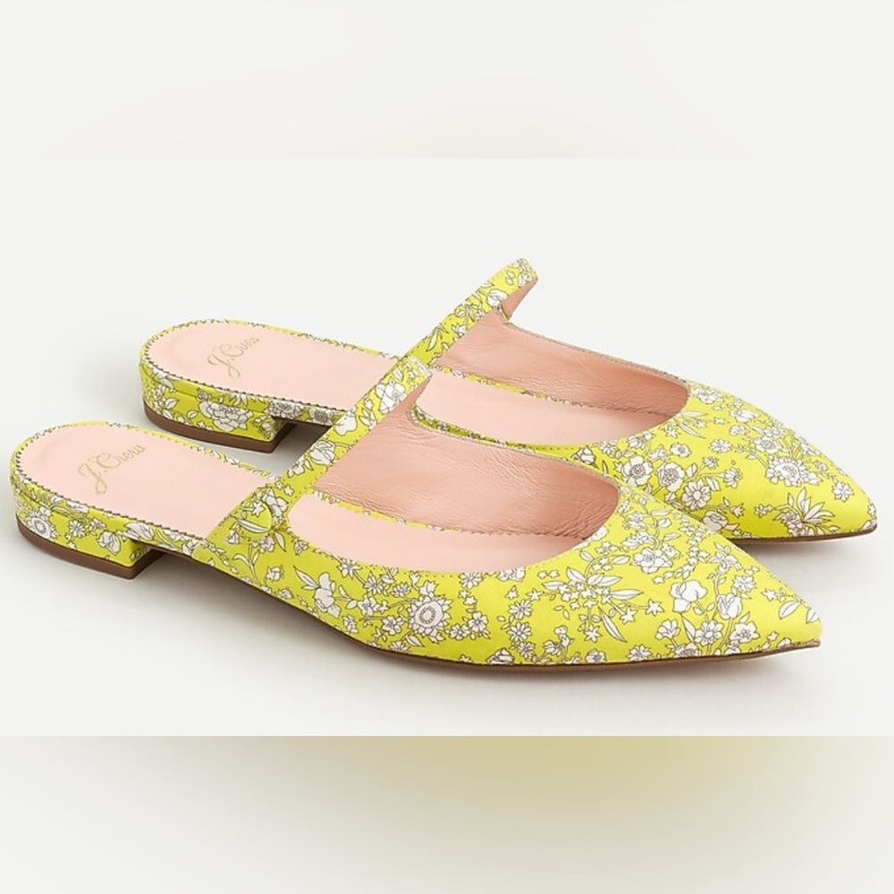 J Crew Pointed-toe Mary Jane mules in Liberty® Summer Blooms print Size 8.5